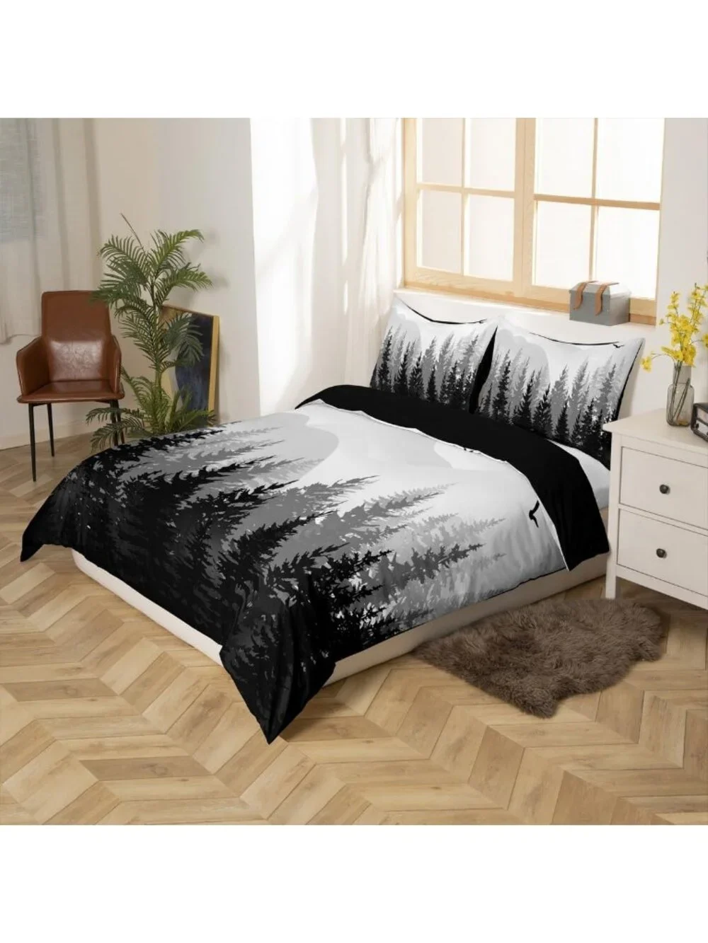 Nature-Inspired Kids Bedding Set - Queen Size, Cozy & Stylish for All Ages